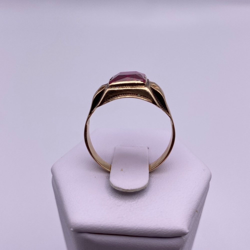 10k yellow gold Ruby ring - Picture 5 of 10
